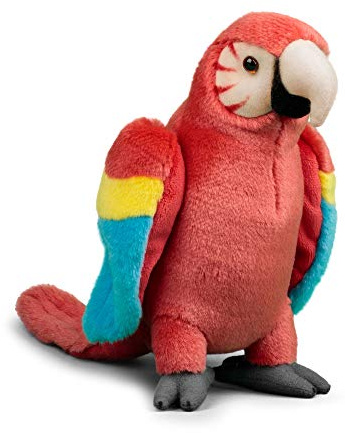 Animigos Plüschtier Ara rot, Stofftier im realistischen Design, kuschelig weich, ca. 24 cm groß