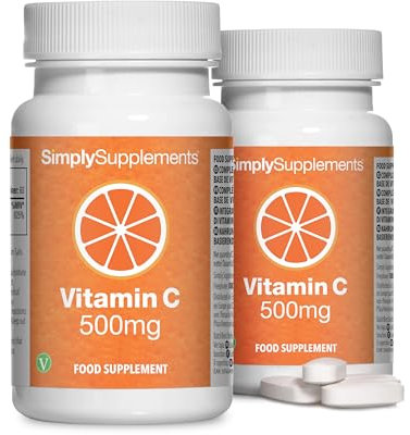 Vitamin C 500mg Tablets | Supports Immune Function, Reduces Fatigue & Tiredness | Vegan & Vegetarian Friendly | 120 Tablets – 4-Month Supply | Made in The UK