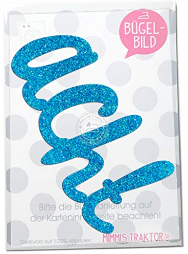 GLITZER Bügelbild Geburtstag! Schriftzug Aufbügler Applikationen Bügelsticker für Stoffe Textilien Kinder zum Aufbügeln Flicken, Farbe:Glitzer aqua, Zahl:8