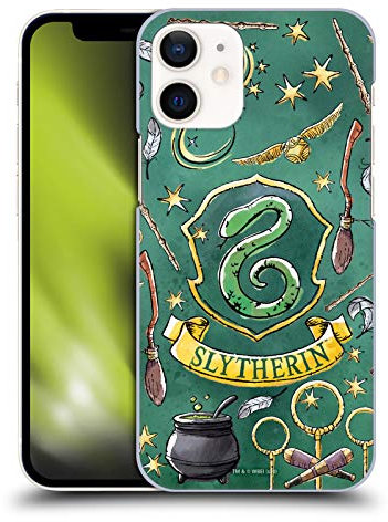 Head Case Designs Officially Licensed Harry Potter Slytherin Pattern Deathly Hallows XIII Hard Back Case Compatible With Apple iPhone 12 Mini