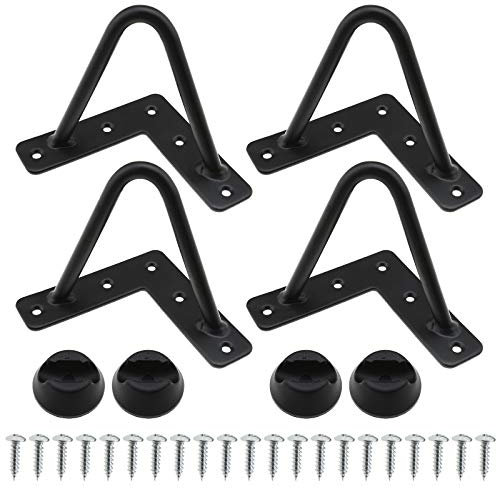 OTOTEC 4pcs Kit de Pieds de Table Meubles en Épingle à Cheveux 4 Pouces 2 Tiges Bricolage avec Vis et Protecteurs de Sol pour Banc Bureau Armoire Tiroirs