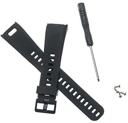 vhbw bracelet compatible avec Garmin Vivosmart HR montre connectée - 12,7 + 8,8 cm TPU noir