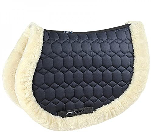 Equiline Satteldecke Englisch Lammfell, umweltfreundlich, Modell Snuggly Blau DH