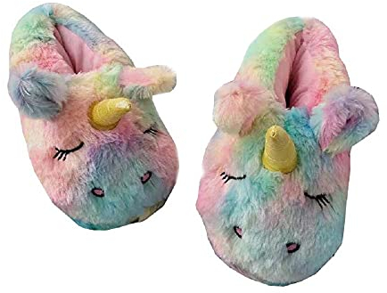 HANDKEI Niedliche Einhorn Hausschuhe, Unisex Erwachsene, Indoor-Aktivitäten, Winter-Geschenke, Multicolored, 35 EU