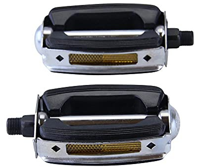 Citomerx Pedale Pedal Satz schwarz mit Reflektor | Kompatibel mit Puch Maxi X 30 50 MS MV VZ VS 50 Moped Mofa