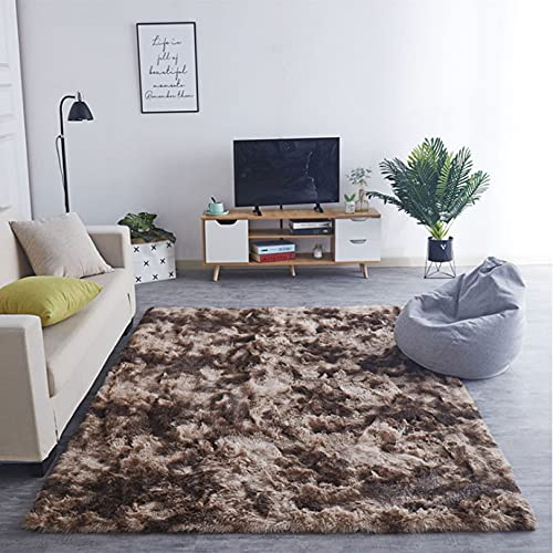 GUOYUYU Hochflor Langflor Teppiche 50x140cm rutschfeste Unterseite Nachahmung Wolle Teppich Hochflor Shaggy für Kinderzimmer, Babyzimmer, Brown