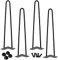 Lospitch Pieds de Table en Épingle à Cheveux, 4pcs Meubles de Métal Jambes, pour TV Cabinets, Tiroirs, Table de Chevet, Table Basse, 3 Piliers, Wardrobe, est livré avec vis et protecteurs de sol, 40CM