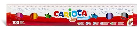 Carioca Joy Paperboard Wallet, Farbige Filzstifte für Kinder mit feiner Spitze, ideal zum Zeichnen und Ausmalen, super waschbar, verschiedene Farben, 100 Stück