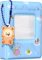 3 Zoll Kpop Fotokartenhalter Buch, Mini Fotoalbum Kpop Fotokartenhalter, quadratischer hohler Fotokartenhalter Kpop Album 40 Taschen mit schönem Anhänger für Fotosammlung (Blau)