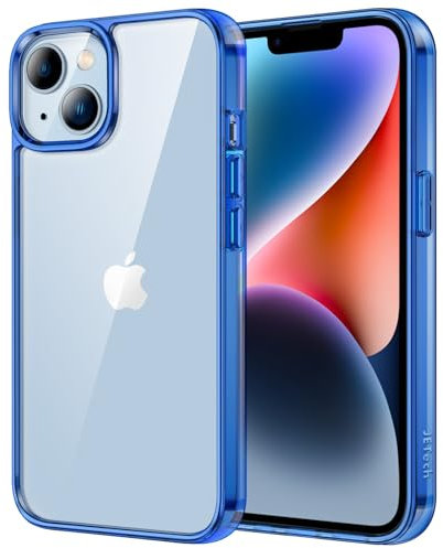 JETech Case for iPhone 14 Plus 6.7-Inch, Non-Yellowing Shockproof Phone Bumper Cover, Anti-Scratch Clear Back (Blue)