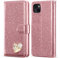 KP TECHNOLOGY Case for iPhone 14, Premium Shiny Bling Glitter Loving Heart Book Flip Stand Wallet Card Phone Case for iPhone 14 (ROSE GOLD)