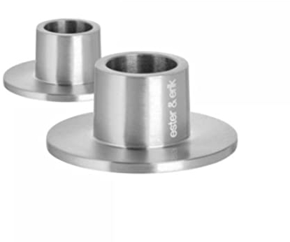 ester & erik Candleholders small, Silver, Matt, 2 Stück [Set]