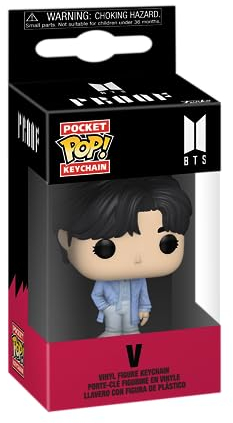 Funko Pop! Keychain: BTS - V - Neuartiger Schlüsselanhänger - Vinyl-Minifigur Zum Sammeln - Strumpffüller - Geschenkidee - Offizielle Handelswaren - Music Fans - Minifigur
