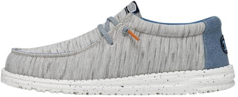 HEYDUDE Wally Jersey Wally Herren - Slip on Schuhe - Mokassin Stil, Light Grey, 42