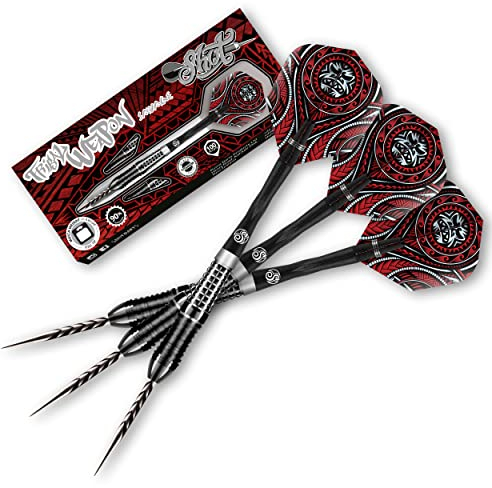 Shot! Steel Darts Tribal Weapon Savage 90% Tungsten Steeltip Darts Steeldart Dartpfeile Set (24 Gramm)