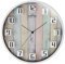 MPM Quality Lemali Design Kunstoff Wanduhr, 3D arabische Ziffern, Weiß/Bunt/Holz Motiv, Quarz-Uhrwerk Sweep, modern, Analog, Wand-Deko, Dekoration Wohnzimmer, Küche, Büro, Schlafzimmer, ∅ 304x42 mm