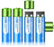 USB Akku AA Wiederaufladbar 3000mWh/Lithium - 1,5V Li-Ion AA Akku Aufladbare Hohe Kapazität Wiederaufladbar Batterien AA Schnellladung in 1.5 Stunden (4Pcs)