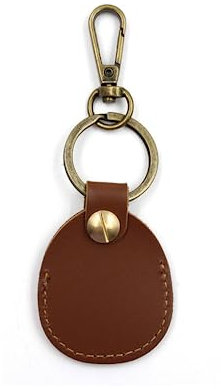 LJFEA Airtags Portachiavi in Pelle, Porta Air Tag per GSP, Apple, Chiavi Zaini e Animale, Custodia Anti-graffio, Mantiene Forte il Segnale GPS -Marrone