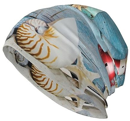 JCAKES Strickmütze mit American Football-Aufdruck, warme Mütze, lässige Mütze, Hüte für Damen und Herren, Leuchtturm Strand, Einheitsgr��e