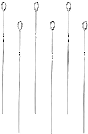 Spiedini per shish kebab in acciaio inox, spiedini piatti in metallo – Spiedini per barbecue in metallo robusto per frutta, barbecue turco, shish kabob, feste all'aperto