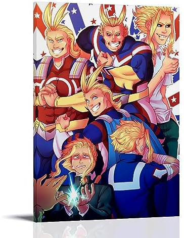 Anime My Hero Academia Deku Izuku And All Might Poster Dekorative Malerei Leinwand Wandkunst Wohnzimmer Poster Schlafzimmer Malerei 24x36inch(60x90cm)