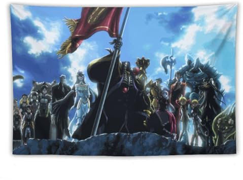 CEWO Japanische Dark Fantasy Anime Overlord Poster Tapisserie Wandkunst Bild Drucke Hängende Foto Geschenkidee Dekor Home Tapisserie Kunstwerke 101,6 x 152,4 cm