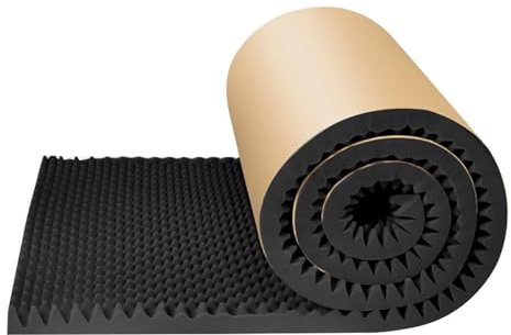 MFLCBK Panneaux Acoustiques Mousse D'insonorisation Isolation Acoustique Ignifuge,Haute Densité,Absorption pour Studios D'enregistrement,Salles de Musique (Noir, 20mm Thick/1 * 10m)