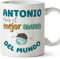 MUGFFINS Tazas Personalizadas para ABUELO - En Español - Mejor del mundo_Abuelo - 11 oz / 330 ml - Regalo personalizable original y divertido