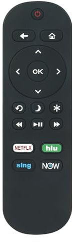 VINABTY Ersetzte Fernbedienung Passend für Hisense Roku TV 32H4070E1 32H4080E 32H4080E1 32H4090E 32H4090E1 40H4020E 40H4030F 40H4040E 55R6E 55R7E 60R6E 65R6E -Only Compatible with Hisense TV