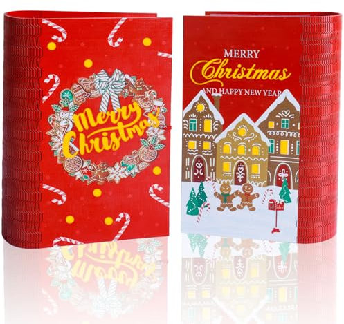 Elrhf Geschenkbox Weihnachten,Buchattrappe Box Set,ABC Creative Gift,Hohles Buch mit Geheimfach Bücher Deko Weihnachtsgeschenkverpackung für Kinder (Rot)