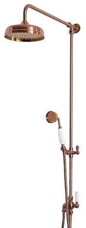 MILANO Rigid Riser Fixed Shower Head Handset Brushed Copper