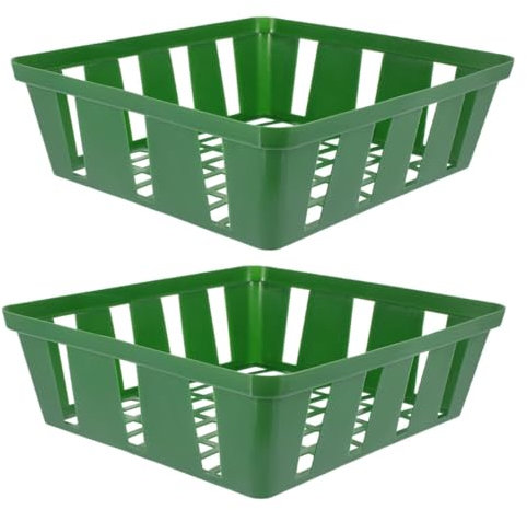 FUNOMOCYA 2 Pezzi Vaso per Piantare Cesto Cestini Vasi da Giardino Vivaio Cesto Piante per Piantare Cesto Cesto di Piante Succulente Contenitore per Piantare Succulente Fioriera Verde Pp
