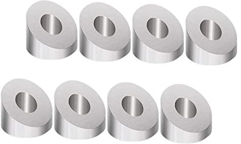 HOMSFOU 8pcs Wire Rope Connection End Cable Angle Washer Angle Beveled Washers Stair Railing Bracket Angle Washers Deck Spacers Deck Post Bracket Stainless Steel Cable Railing Kit Silver
