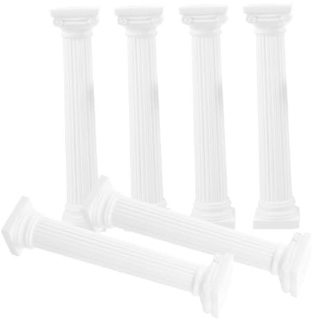 PRETYZOOM 6pcs Roman Column Model Columns Roman Column Vase Sand Table Roman Pillar Decor Greek Roman Style Statue Roman Pillar Statue Column Planter Landscaping Roman Pillar White Plastic