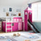 AJJHUUKI Outdoor-Möbel-Kids Hochbett mit Turm Rosa 90x190 cm Massivholz Kiefer Möbel