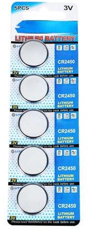 omiinitio Langlebige CR2450-Lithium-3-V Knopfzellen CR2450-3-V Lithium Knopfzellen Für Konstante Leistung In Der Elektronik