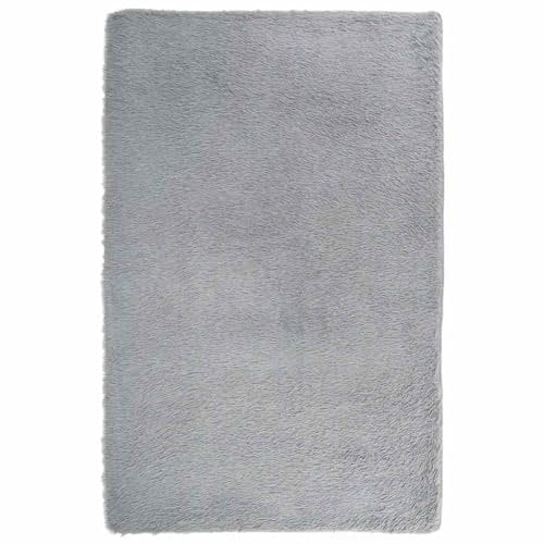 vidaXL Teppich Shaggy Hochflor Silbergrau 130x200 cm Polyester, Teppich, Schlafzimmerteppich, Teppich Modern, Wohnzimmerteppich, Flauschiger Teppich