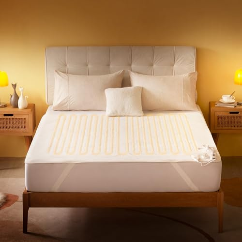Sonive Electric Blanket King Size, 137x165cm with 3 Heat Settings | Heated Blanket, Fitted Heated Mattress Cover with Overheat Protection, Uniform Heating, Machine Washable