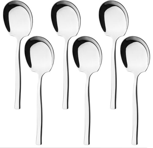 Rinboat 6 Pieces Large Serving Spoons Stainless Steel, Large Buffet Parties Serving Spoons