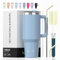 WATERSY 591 ml Vaso Termico con Pajita, Taza Termica de Acero Inoxidable, Termo con Asa, 20oz Tumbler Café para Frío y Caliente, Travel Mug, para Gimnasio, Viaje (Blue Spruce)