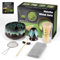 7PCS Matcha kit ceremonie japonais, Cuillère en bambou, pelle en bambou, Porte-Fouet, Coffret matcha pour la cérémonie du thé, la boisson (Sand-Gold, BAMBOO)