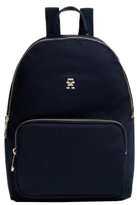 Tommy Hilfiger Damen Poppy Leichter Modischer Schulrucksack mit Laptop-Fach Rucksack, Marineblau, Einheitsgröße