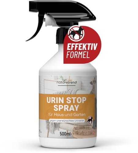 naturetrend Urin Stop für Hunde & Katzen 500ml I Mildes Hundeabwehrspray & Katzenabwehrspray I Nicht färbend I Urin Entferner, Hundeschreck gegen Markieren I Anti Kratz Spray Möbel, Innen- & Außen