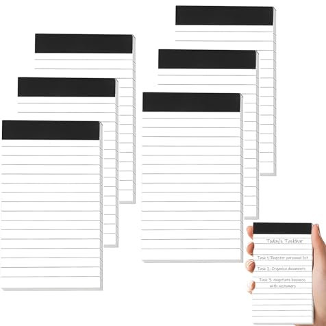 Notizblock Klein A7 6 Stück,Liniert Schreibblock, Liniert Block Abreißbar Notizzettel,Kleiner Notizblock Nachfülleinlagen,Nachfülleinlagen 30 Blatt Pro Block,Für Arbeit Studie Büro Schule Haushalt