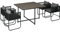 Outsunny 5-TLG. Polyrattan Gartenmöbel Set Gartensitzgruppe Balkonmöbel Set Esstisch mit 4 Stühlen Essgruppe für Balkon, Terrasse, Grau