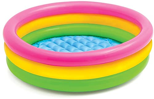 Piscina de Remo Inflable, Piscinas de Remo Portátiles de 3 Anillos con Fondo de Burbujas de Seguridad Inflable, Piscina de Agua Interior y Exterior para Mascotas, Herramientas de (60 cm)