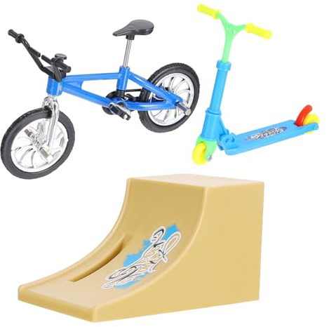 FIXOSHEE Mini Finger Skateboard mit Rampe und Mini Scooter Vielseitiges Fingersportspielzeug für Erwachsene Stressabbauend Edukativ Glatte Oberfläche als Tischdeko und Geschenk
