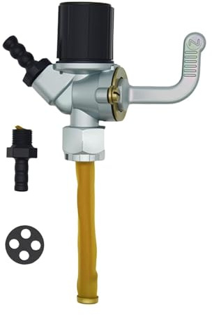 Robinet D'essence Compatible avec Simson Schwalbe Kr51/1, Kr51/2 Et Sr 50, Simson S51, S50 - MZ Etz, TS, ES, Robinet D'essence, Robinet de Carburant avec Filtre en Laiton et Sac à Eau, pour Réservoir