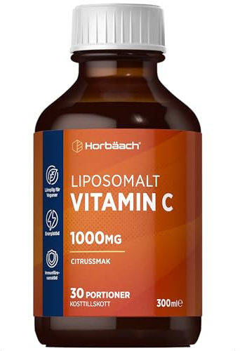 Liposomal Vitamin C 300ml | 1000mg Vegan Fluid | High Dose and Absorption | Liposomal Drops | By Horbaach