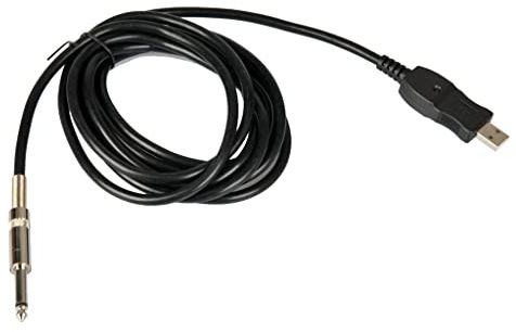 Cable adaptador para guitarra y bajo de 300 cm, conector jack de 6,3 mm a USB